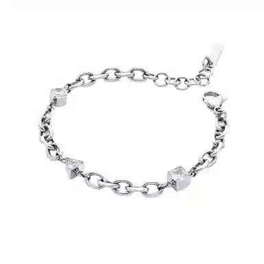 芊淑歆 几何设计 优雅简约精致闪耀时尚个性潮流独特可调节高级感首饰 钛钢 手链 男款