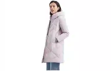 坦博尔 中长款连帽修身羽绒服 女款