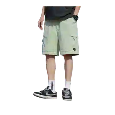 北极绒 时尚舒适潮流裤子运动五分裤薄款宽松户外速干冰丝潮牌休闲短裤 男款