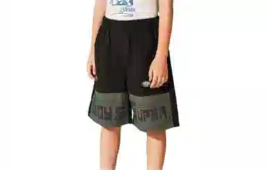 十月妈咪 童装 字母印花松紧腰儿童短裤 男童