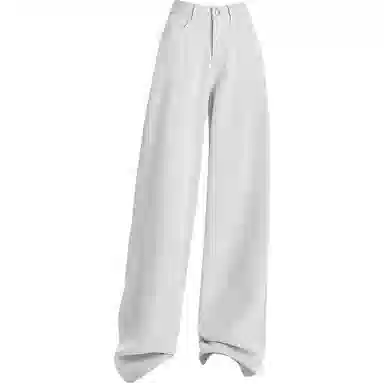 拾籍 宽松阔腿高腰薄款牛仔裤 女款