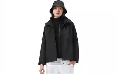 探路者 纯色防风保暖三合一冲锋衣 女款