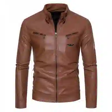 大白鲨 立领百搭潮流皮衣 男款