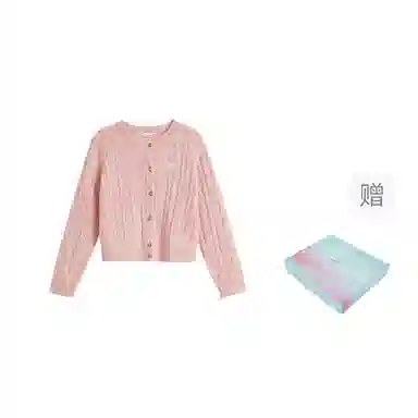 茵曼 休闲圆领单排扣长袖针织衫 女款