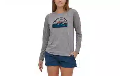 patagonia Women's Long-Sleeved Capilene Cool Daily Graphic Shirt C1logo T