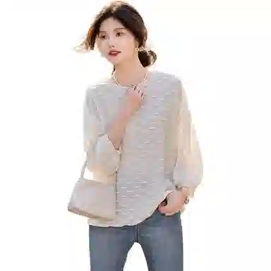 【dme】 宽松圆领纯色九分袖卫衣 女款 薄荷绿