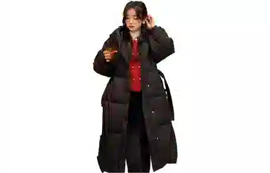 花栗鼠小姐 连帽长款白鸭绒羽绒服 女款