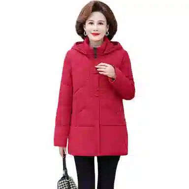 鸭鸭 纯色时尚休闲连帽简约舒适通勤长袖羽绒服 女款