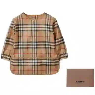 Burberry Kids Check Pullover Tee Beige