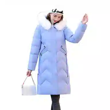 鸭鸭 纯色时尚休闲连帽舒适简约长袖羽绒服 女款