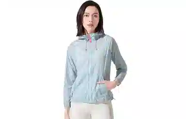 探路者 纯色户外轻薄透气防泼水连帽防晒衣 女款