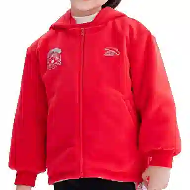 安踏儿童 拉链连帽双面穿运动外套夹克 儿童款 红色