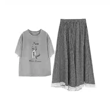 木清清 圆领百搭宽松显瘦休闲套装 女款