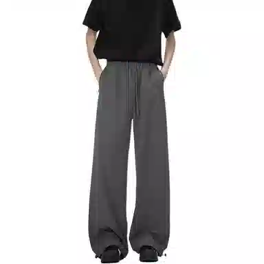 顶峰保罗 美式凉感复古痞帅直筒长裤情侣潮牌薄款宽松简约舒适小众百搭显瘦显高运动休闲裤 男女同款