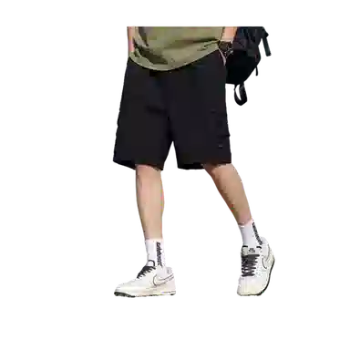 北极绒 时尚舒适潮流裤子运动五分裤薄款宽松户外速干冰丝潮牌休闲短裤 男款