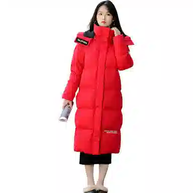 雅鹿 长款修身过膝加厚长袖羽绒服 女款
