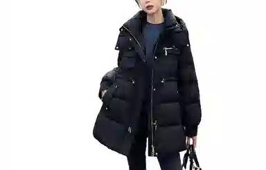 鸭鸭 通勤连帽长袖羽绒服 女款