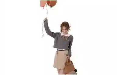 花栗鼠小姐 套头长袖针织衫 女款