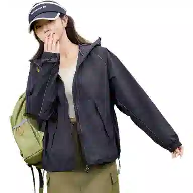 黑恐龙 户外运动皮肤衣出行连帽简约百搭宽松舒适透气潮牌长袖防晒服 男女同款