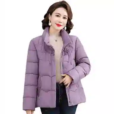 雅鹿 纯色立领拉链长袖加厚羽绒服 女款