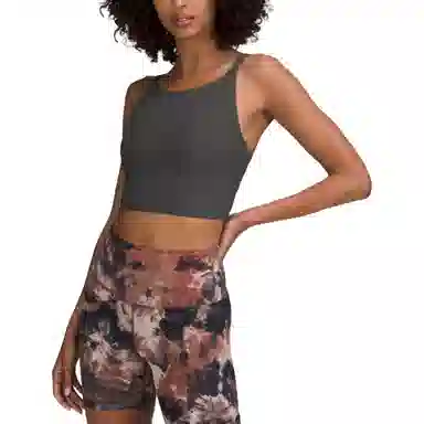 lululemon SS23 Ribbed Back-Twist Sports Bra Graphite Grey