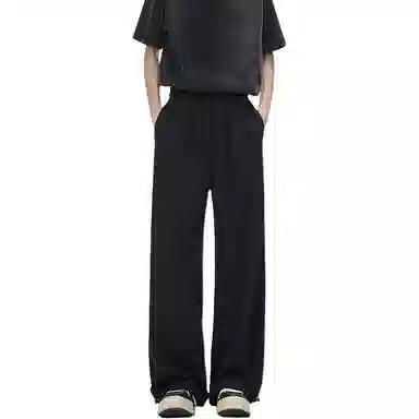 顶峰保罗 美式凉感复古痞帅直筒长裤情侣潮牌薄款宽松简约舒适小众百搭显瘦显高运动休闲裤 男女同款