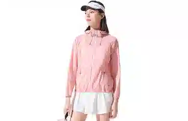 探路者 纯色户外轻薄透气防泼水连帽防晒衣 女款
