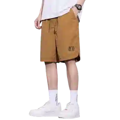 北极绒 美式复古时尚舒适高级感工装宽松薄款休闲短裤 男款