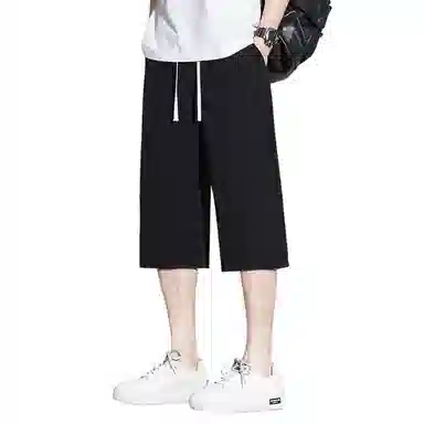 顶峰保罗 无性别主义纯色亲肤透气七分裤美式直筒凉感速干运动宽松时尚百搭抽绳休闲短裤 男女同款