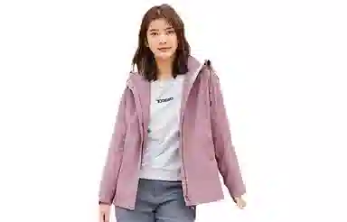 探路者 纯色拉链连帽三合一冲锋衣 女款