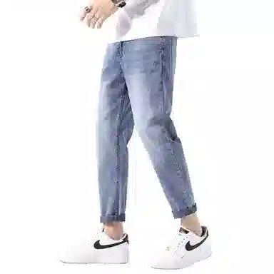 羽浅 九分修身休闲潮牌直筒薄款夏季牛仔裤 男款