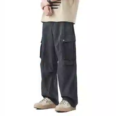 帝狼牛 美式高街纯棉垂感百搭潮牌设计感宽松直筒舒适亲肤高级感休闲工装裤 男女同款