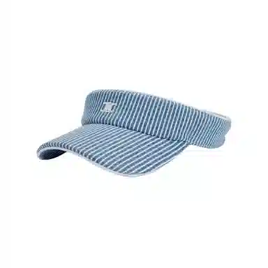CELINE Denim Stripe Sun Hat Blue