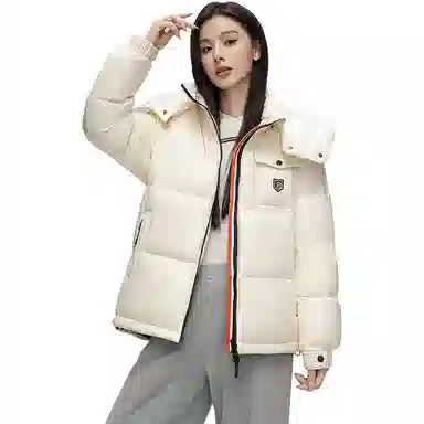 鸭鸭 时尚百搭加厚鸭绒保暖休闲短款连帽羽绒服 男女同款