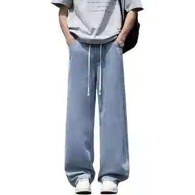 Menin Summer Lightweight Cool Loose Straight Denim Pants