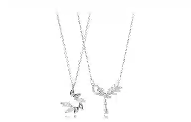 牧言 麦穗闺蜜款套装 森系气质简约小众设计高级感 光面立体闪耀水滴树叶交织碎碎平安流苏锁骨链 合金 项链 女款