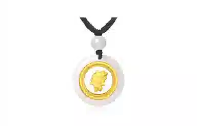 百利金 时转运来 精致大气萌趣可爱简约个性 国潮新中式复古金镶玉锁骨链 玉髓 玉石项链 男女同款情侣款