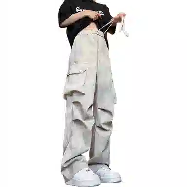 寻星记 扎染潮牌美式复古多口袋伞兵长裤 舒适百搭垂感强 尽显高级痞帅风工装裤 男女同款