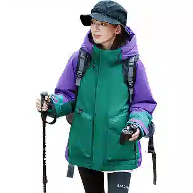 鸭鸭 时尚短款连帽宽松羽绒服 男女同款