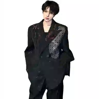 暗夜玫瑰手工涂鸦纯色简约舒适百搭通勤外套西装 男女同款