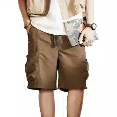 格蓝鹿 美式微弹纯色五分休闲短裤 男款