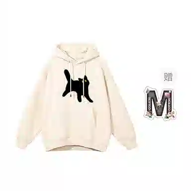 棉购 卡通猫咪印花设计感百搭套头长袖卫衣 男女同款