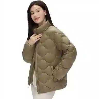 鸭鸭 通勤立领纯色拉链长袖羽绒服 女款