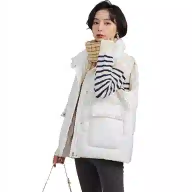 鸭鸭 纯色轻薄羽绒立领马甲 女款