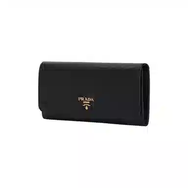 Prada Saffiano Flap Wallet Black