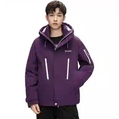 鸭鸭 山系户外工装风多口袋保暖加厚休闲宽松无性别连帽羽绒服 男女同款