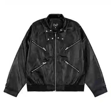 PILOTDRAGON Clean Fit Biker Jacket Black