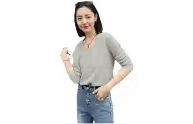 美洋 纯色圆领套头长袖针织衫 女款