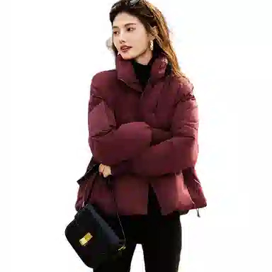 【dme】 基础纯色简约立领显高短款棉服 女款