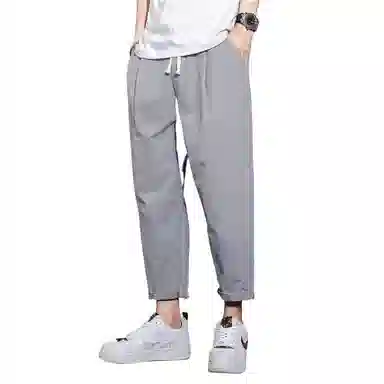 玉儿恋 薄款潮流运动百搭宽松九分休闲裤 男款